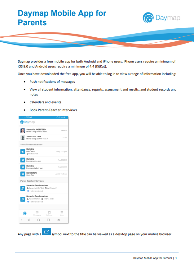 Daymap Parent App How To Guide